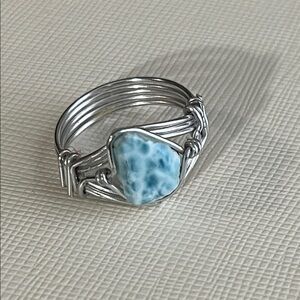Elegant Silver Ring with Larimar Stone